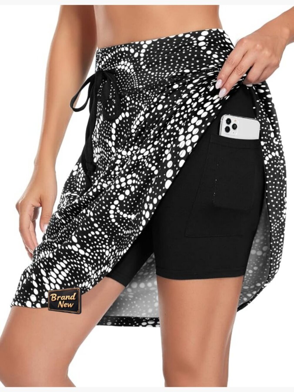 20 Inch Knee Length Drawstring Golf Skirts with Pockets Pack of 2